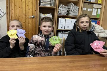 Изготовление поделки в технике оригами «Котенок»